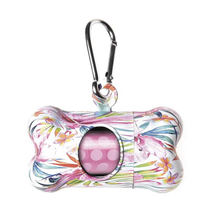 RF Dozirnik za pasje vrečke + 1 zvitek 15 vrečk Flower  8x4x4,5 cm