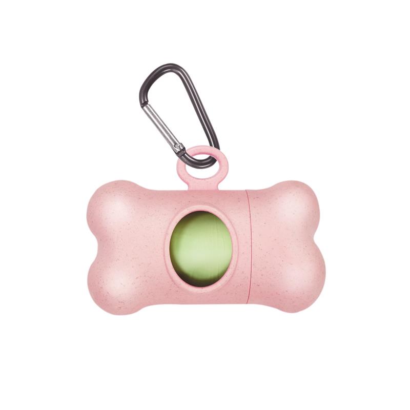 RF Eko Bamboo Dozirnik Roza za pasje vrečke + 1 zvitek Eko kompostnih vrečk 6,1 x 3,2 cm