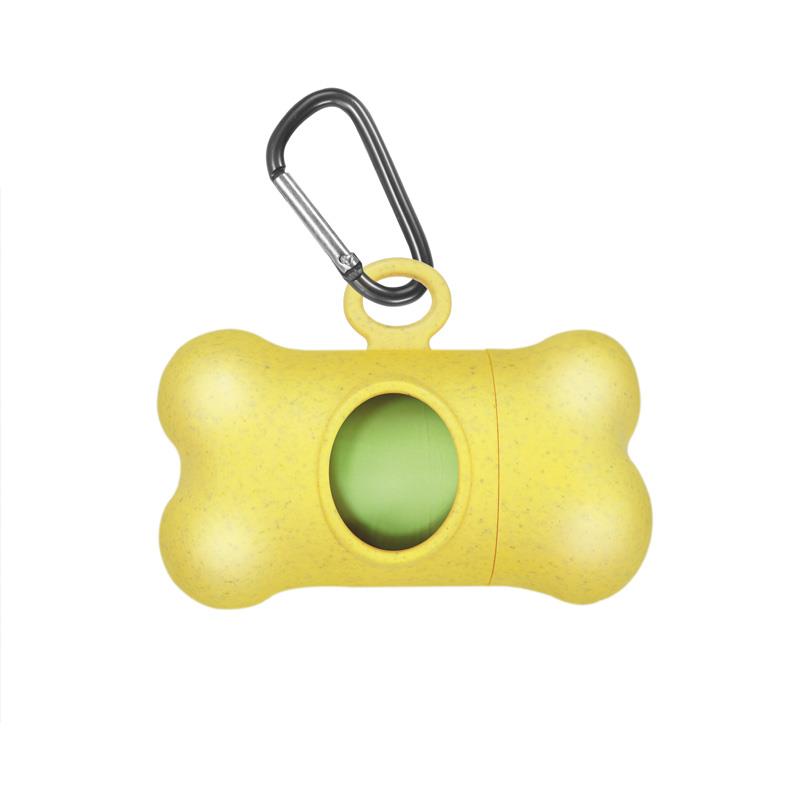 RF Eko Bamboo Dozirnik Rumen za pasje vrečke + 1 zvitek Eko kompostnih vrečk 6,1 x 3,2 cm