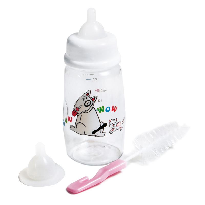 RF Komplet steklenica za mleko z nastavkom in krtačko 140 ml