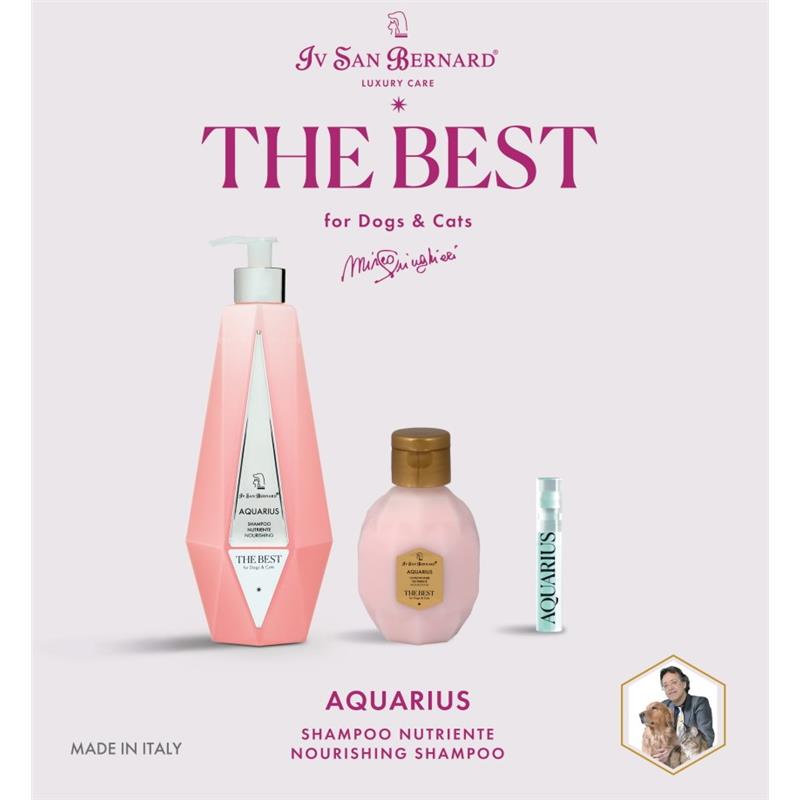 Komplet The Best Aquarius Nourishing (Šampon 550 ml + Balzam vzorec 120 ml + Parfum vzorec 2 ml)