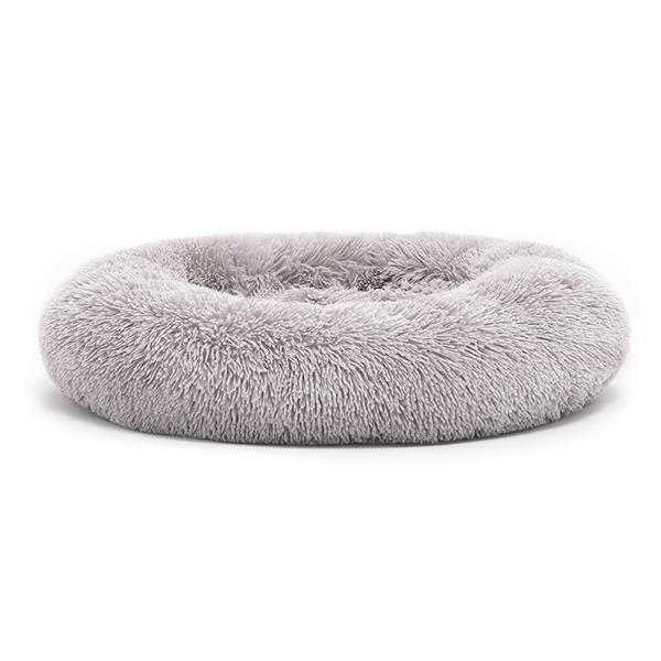 RF Mehko okroglo ležišče plišasta postelja siva