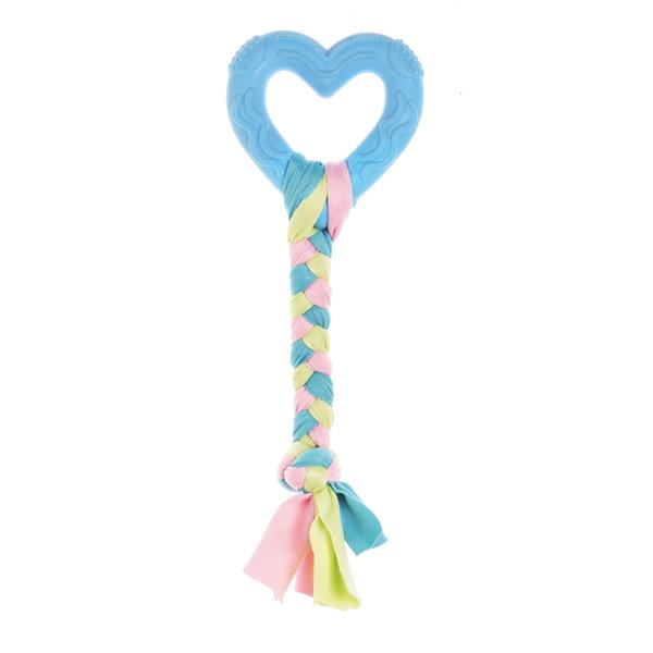 RF Igrača Puppy Srček za žvečenje iz TPR z vrvjo