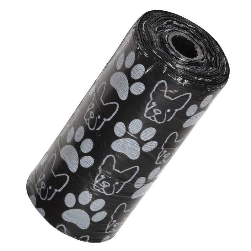 RF Vrečke črne z vzorcem za pasje iztrebke, 9 rol po 20 vrečk (27,5 x 30,5 cm) 180/1