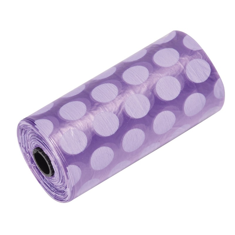 RF Vrečke vijola z vzorcem za pasje iztrebke, 9 rol po 20 vrečk (27,5 x 30,5 cm) 180/1