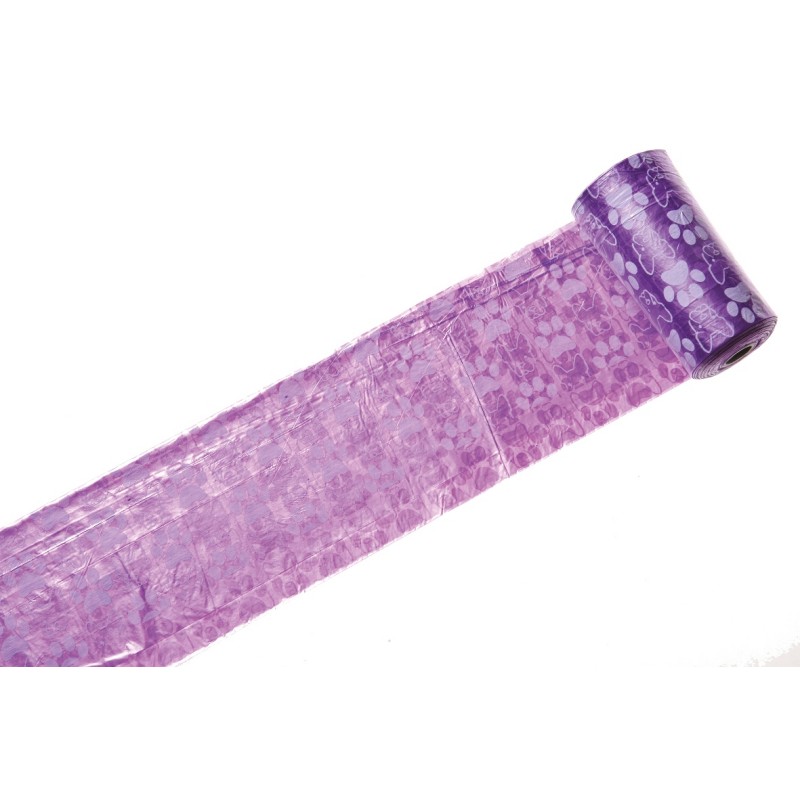 RF Vrečke vijola z vzorcem za pasje iztrebke, 9 rol po 20 vrečk (27,5 x 30,5 cm) 180/1