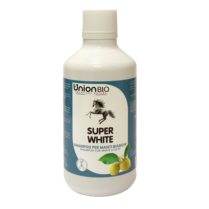 Union BIO Super White Šampon za svetle barve za konje 500 ml