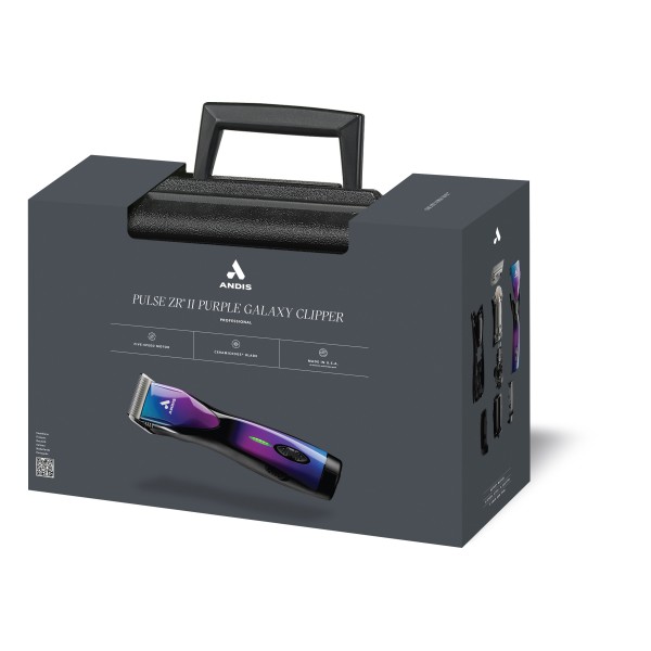 Andis Pulse ZR II Purple Galaxy brivnik Lithium Ion, 5-hitrosti, 2 bateriji, rezilo #10